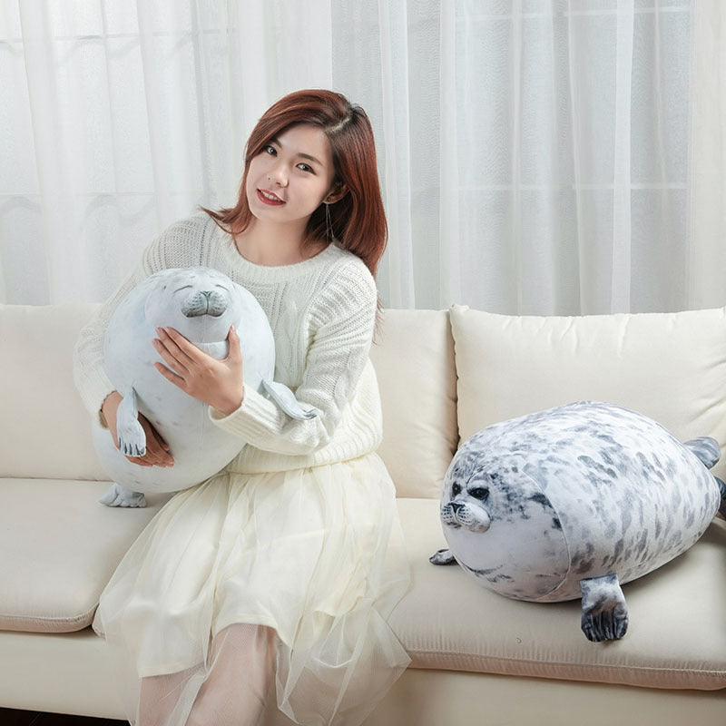 Chubby Seal Plush Throw Pillow