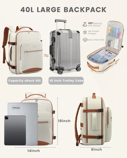 Padded laptop compartment open inside the travel backpack