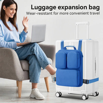 Carry-On Luggage Strap – Suitcase Backpack Attachment with Storage Pockets