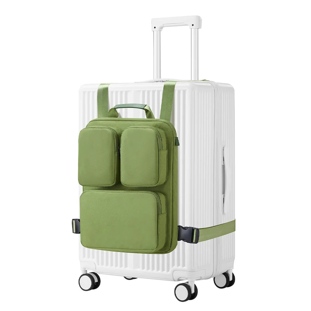 Carry-On Luggage Strap – Suitcase Backpack Attachment with Storage Pockets