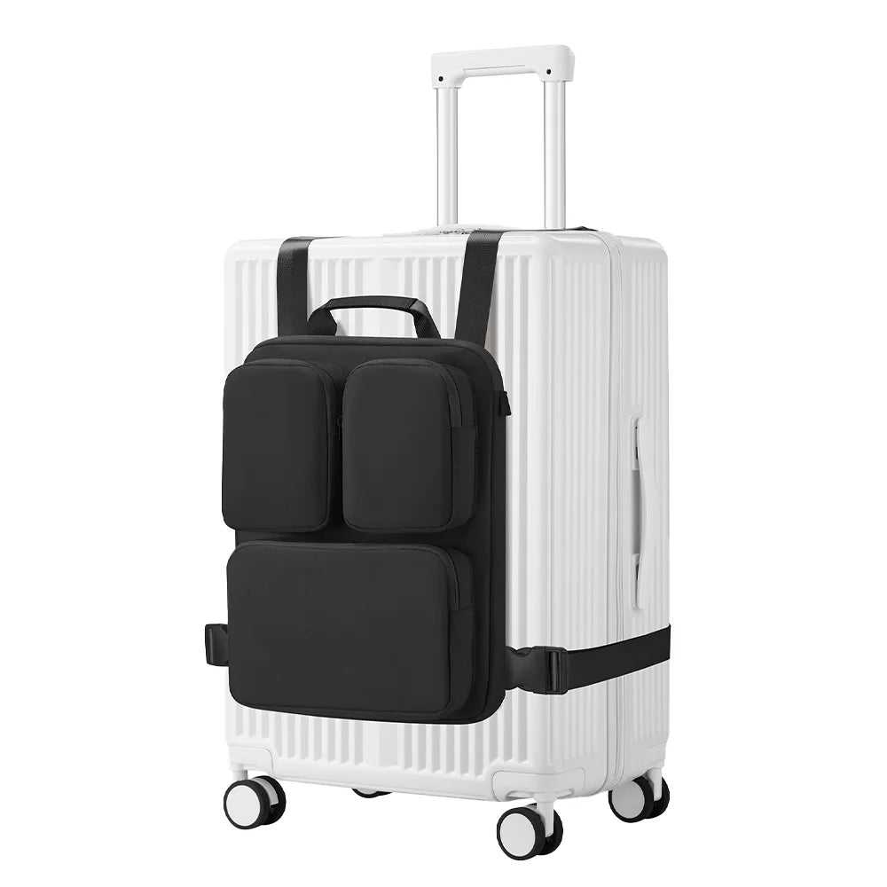 Carry-On Luggage Strap – Suitcase Backpack Attachment with Storage Pockets