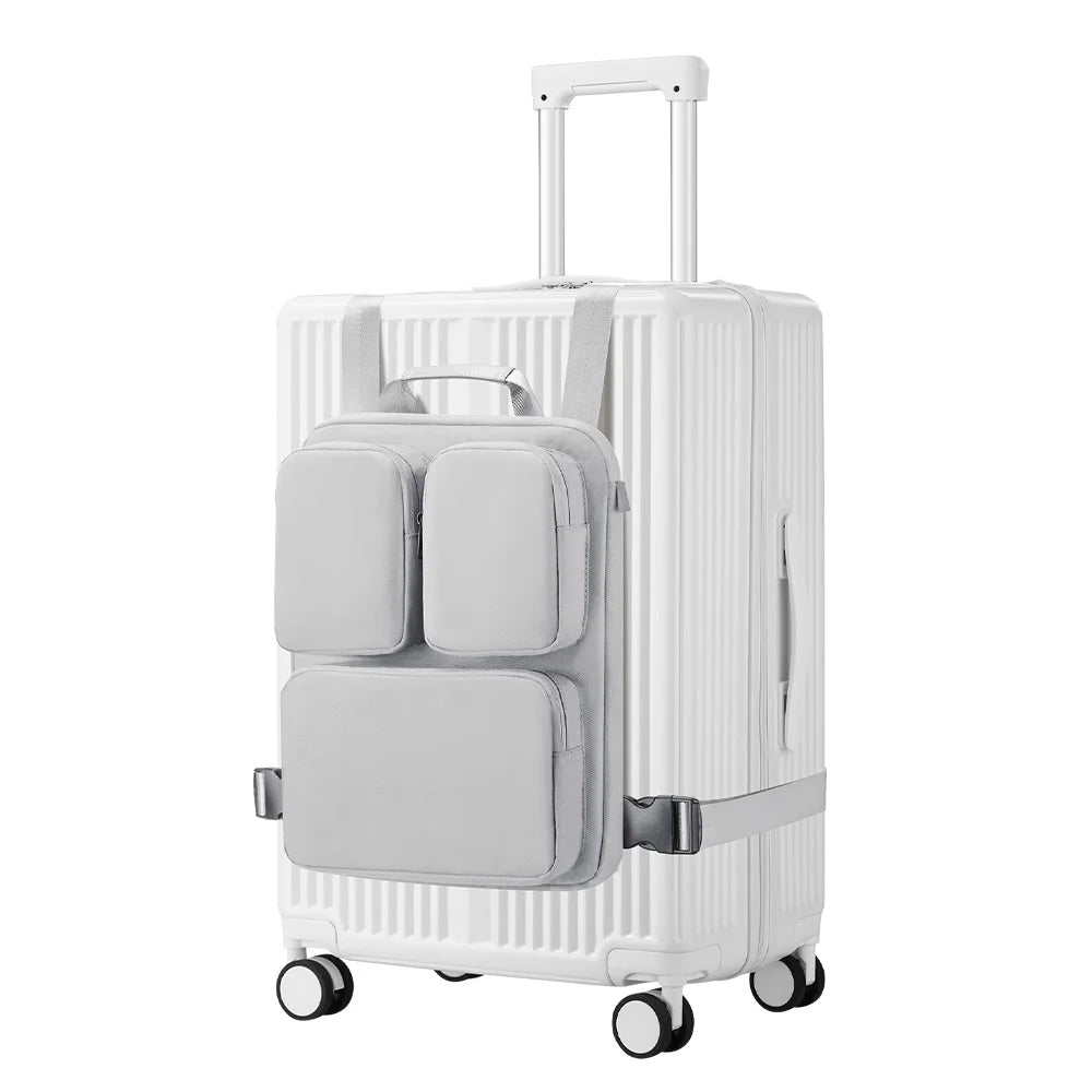 Carry-On Luggage Strap – Suitcase Backpack Attachment with Storage Pockets