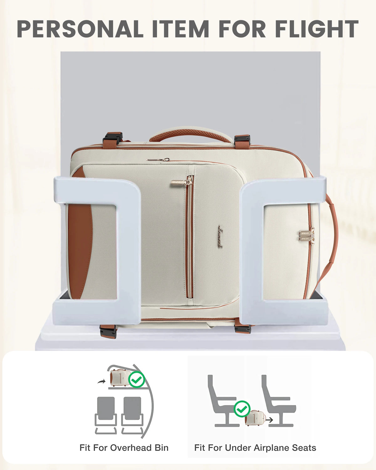 Three packing pockets included with the travel backpack