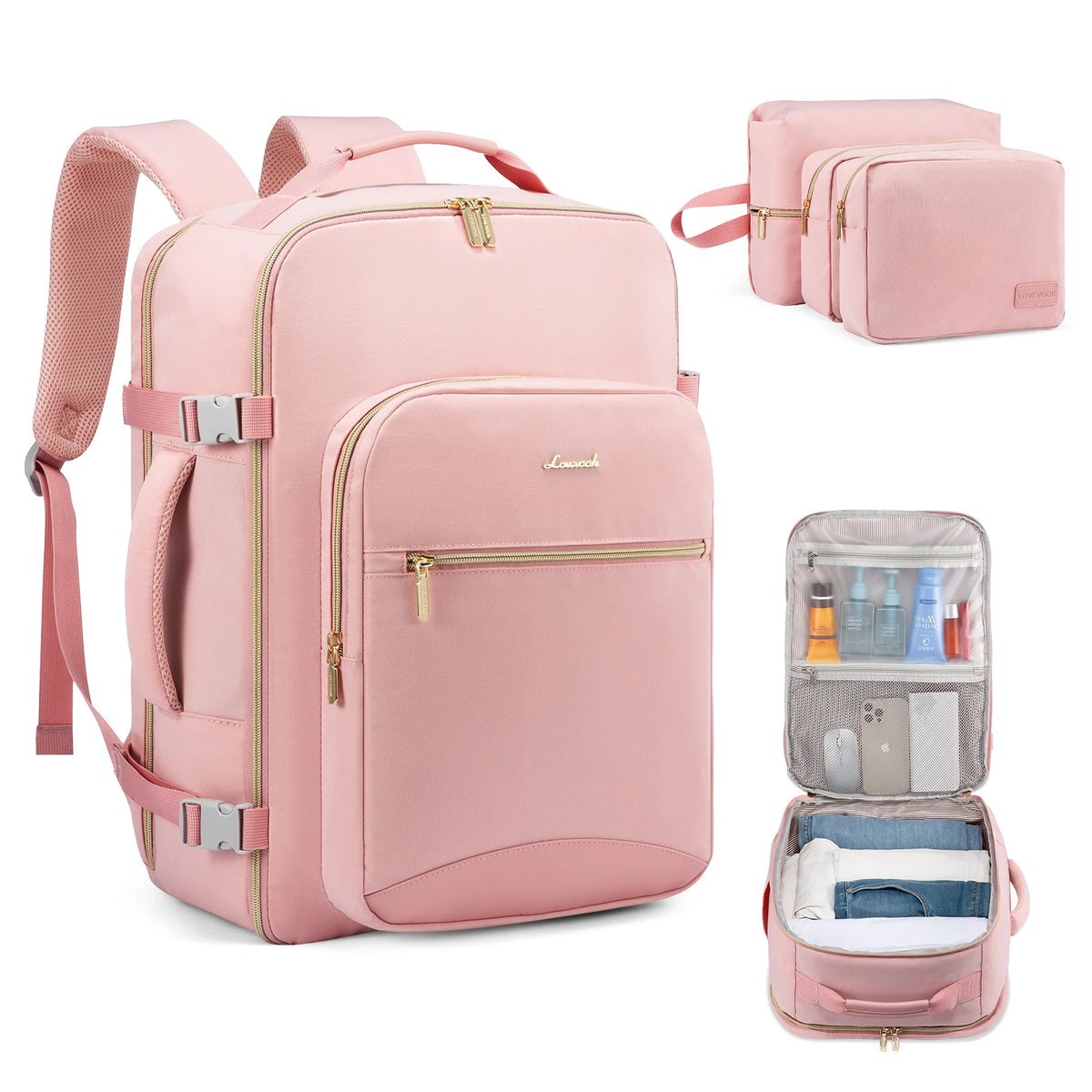 Under-Seat 40L Travel Backpack with 3 Packing Pockets