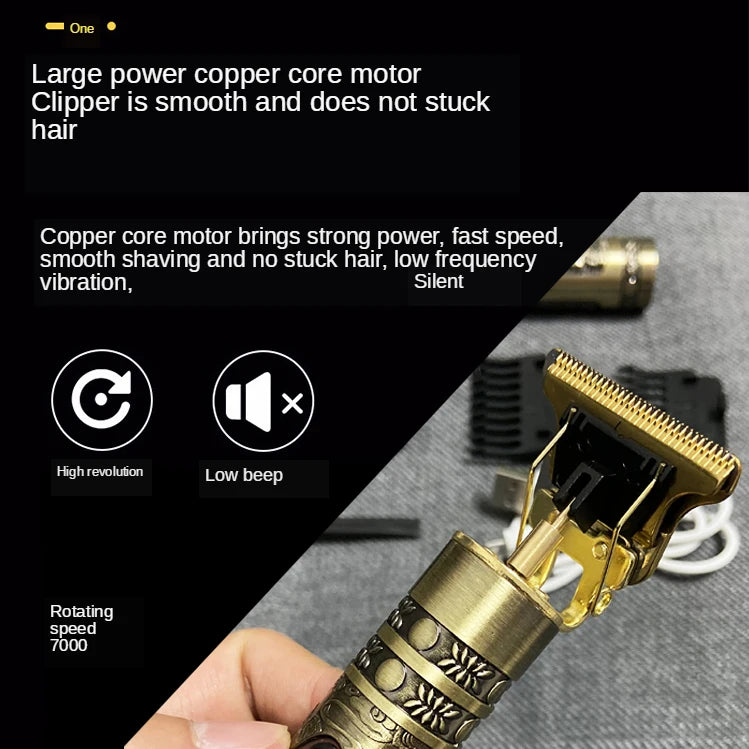 T9 Rechargeable Hair Clipper – 0mm Precision Trimmer
