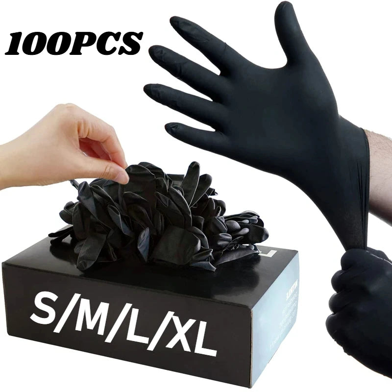 Black Nitrile Disposable Gloves – Latex-Free, Textured Grip