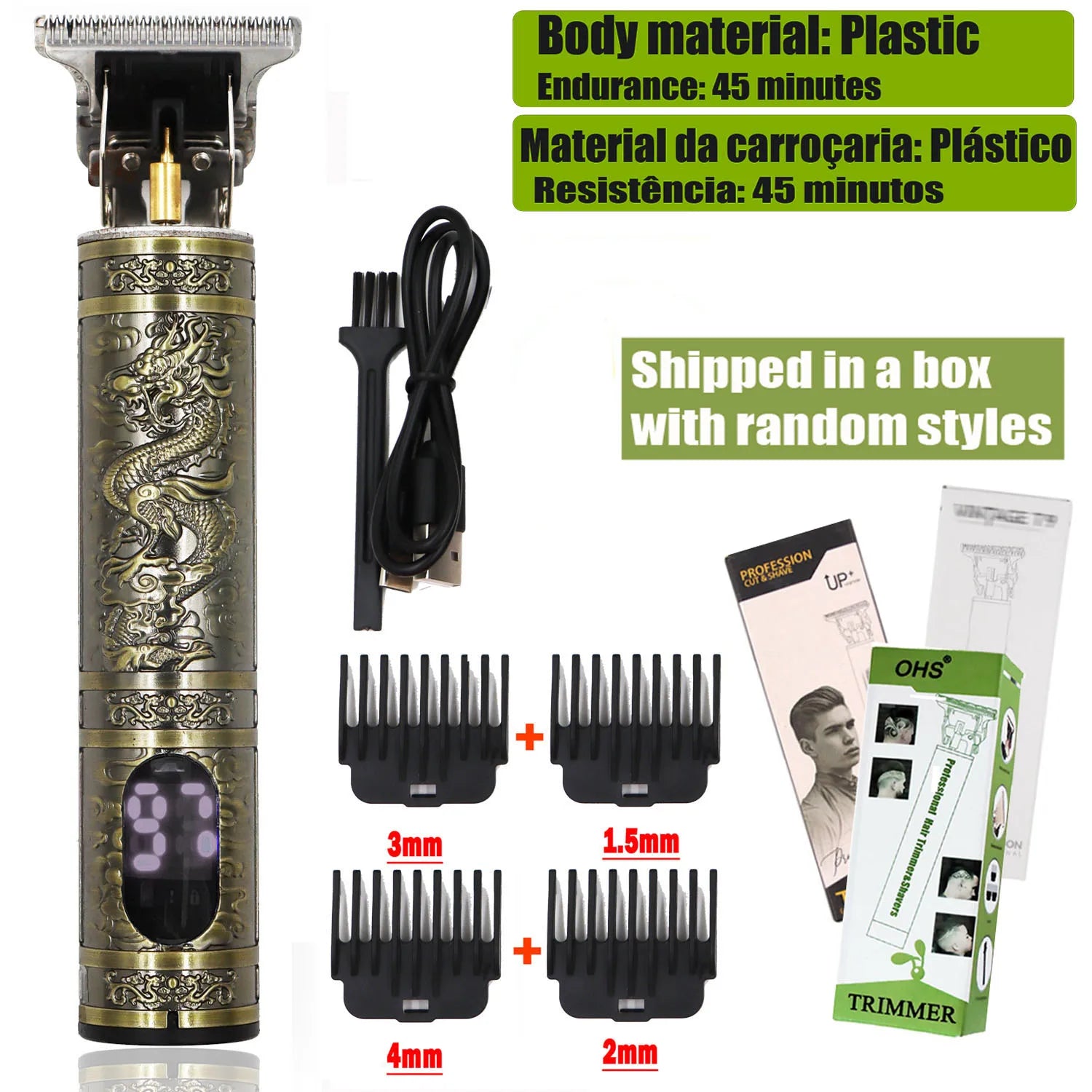 T9 Rechargeable Hair Clipper – 0mm Precision Trimmer