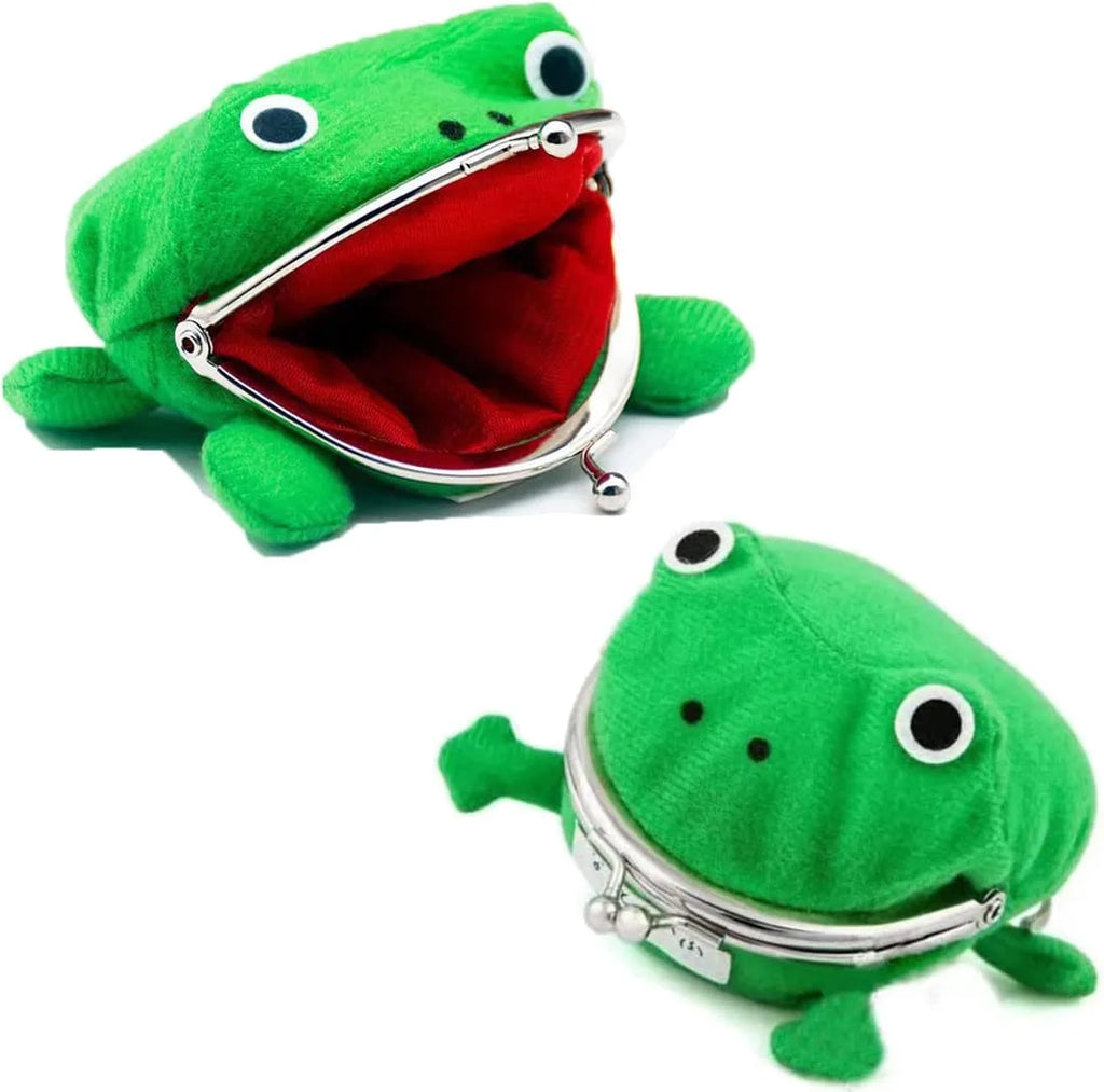 Plush Frog Coin Pouch – Ninja Theme Zip Wallet