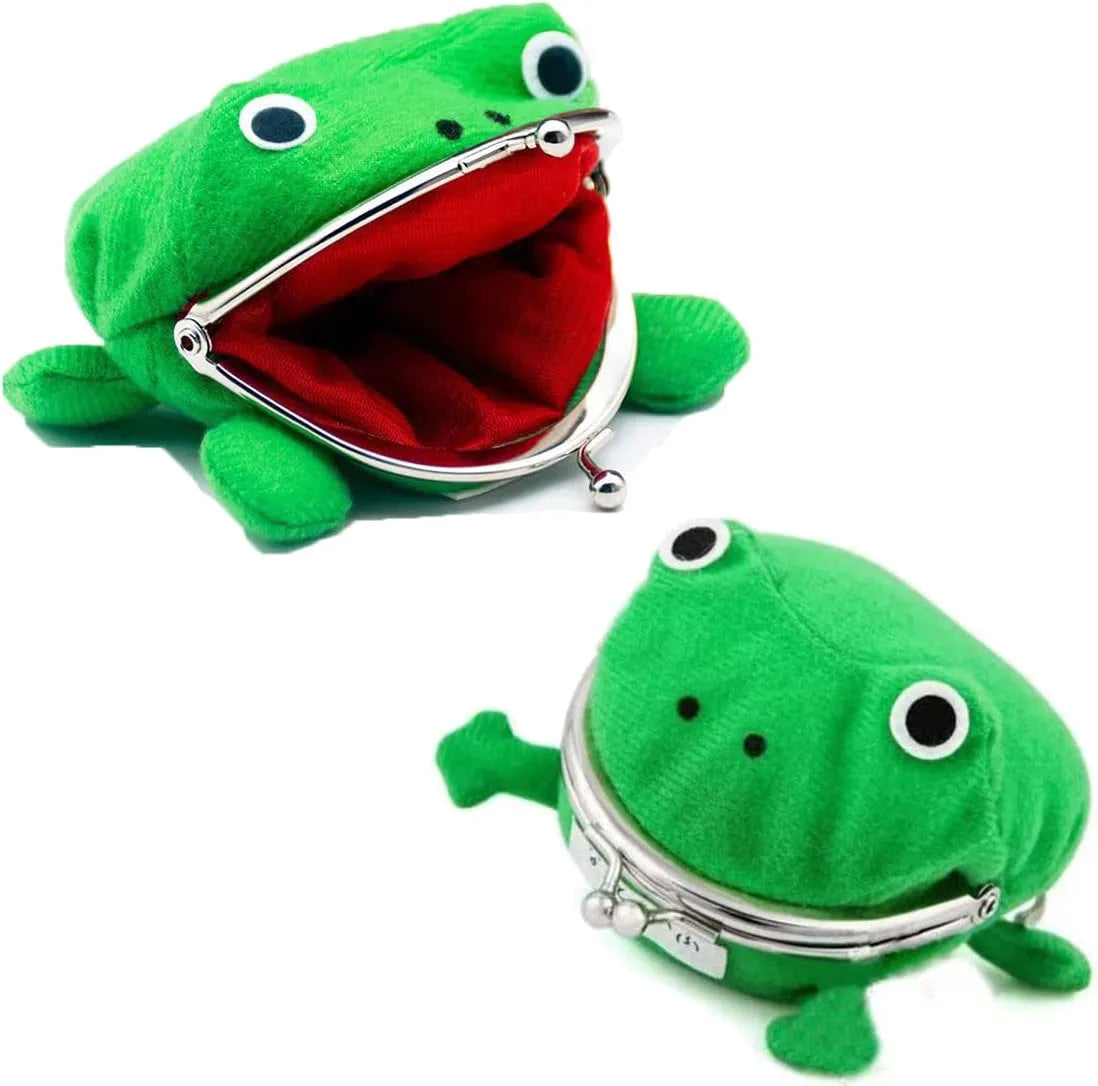 Plush Frog Coin Pouch – Ninja Theme Zip Wallet