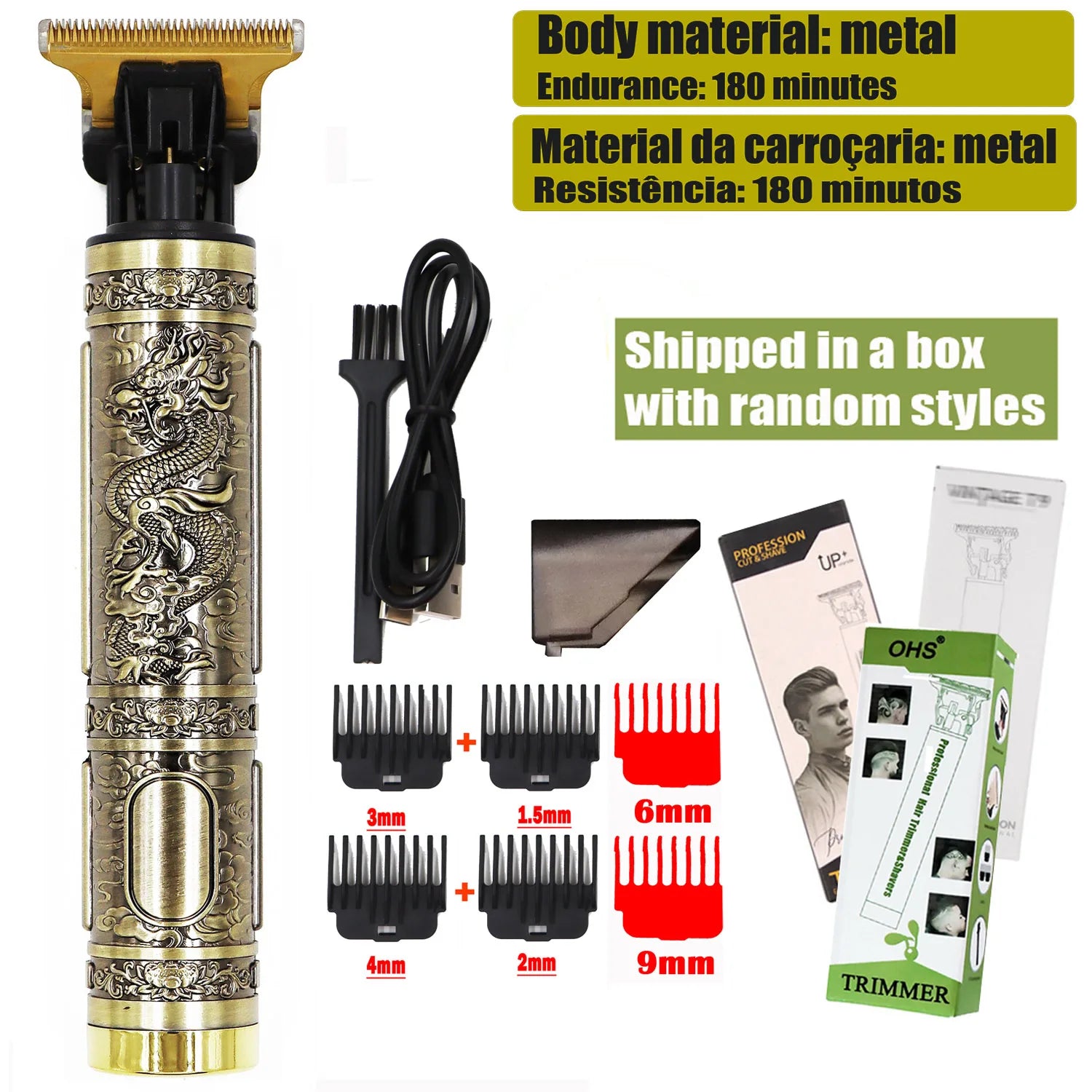 T9 Rechargeable Hair Clipper – 0mm Precision Trimmer