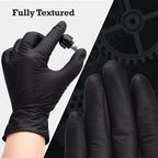 Black Nitrile Disposable Gloves – Latex-Free, Textured Grip