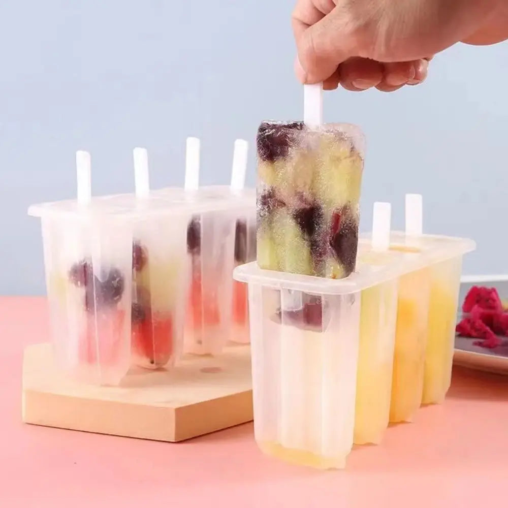 4-Slot Popsicle Mold with Lid – Homemade Ice Pop Maker