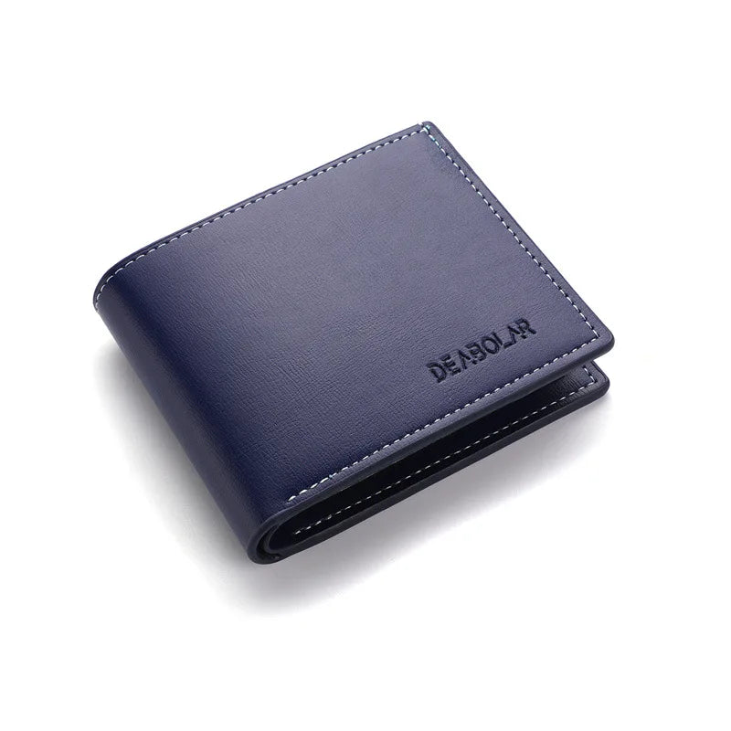 Men's Slim PU Leather Bifold Wallet