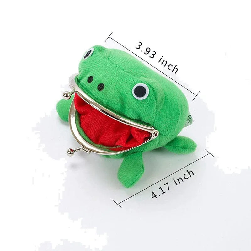 Plush Frog Coin Pouch – Ninja Theme Zip Wallet