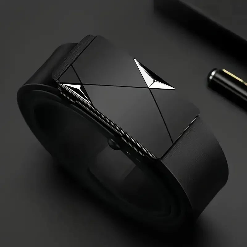 Men's PU Leather Belt with Automatic Buckle
