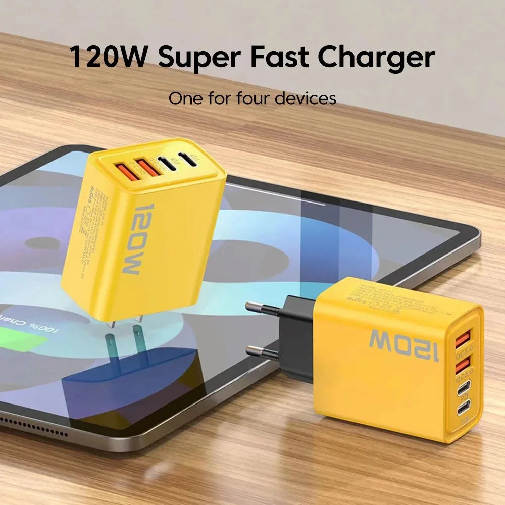 4-Port USB-C Fast Charger – PD Wall Adapter