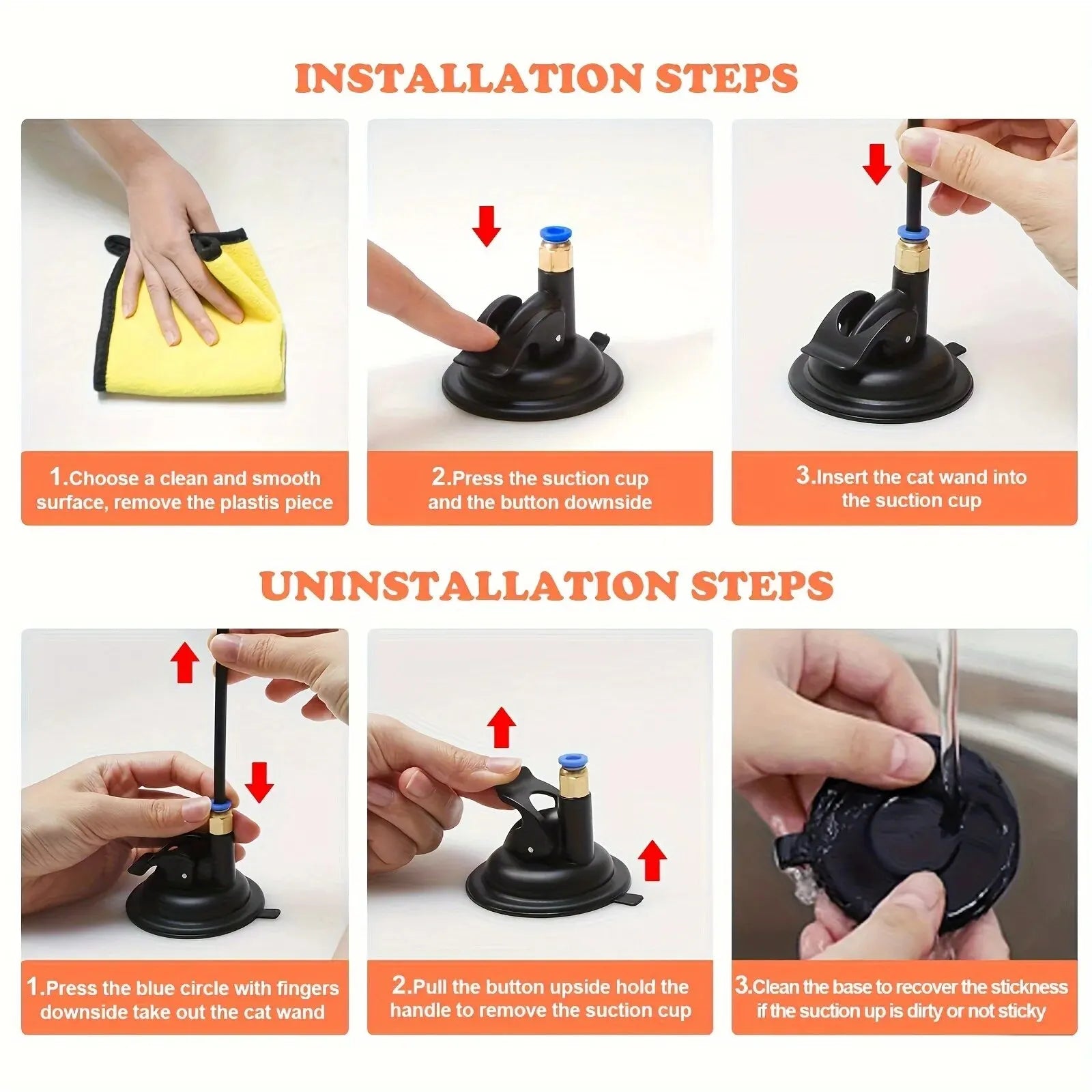 Interactive Cat Teaser Wand – Bell & Feather Suction Toy