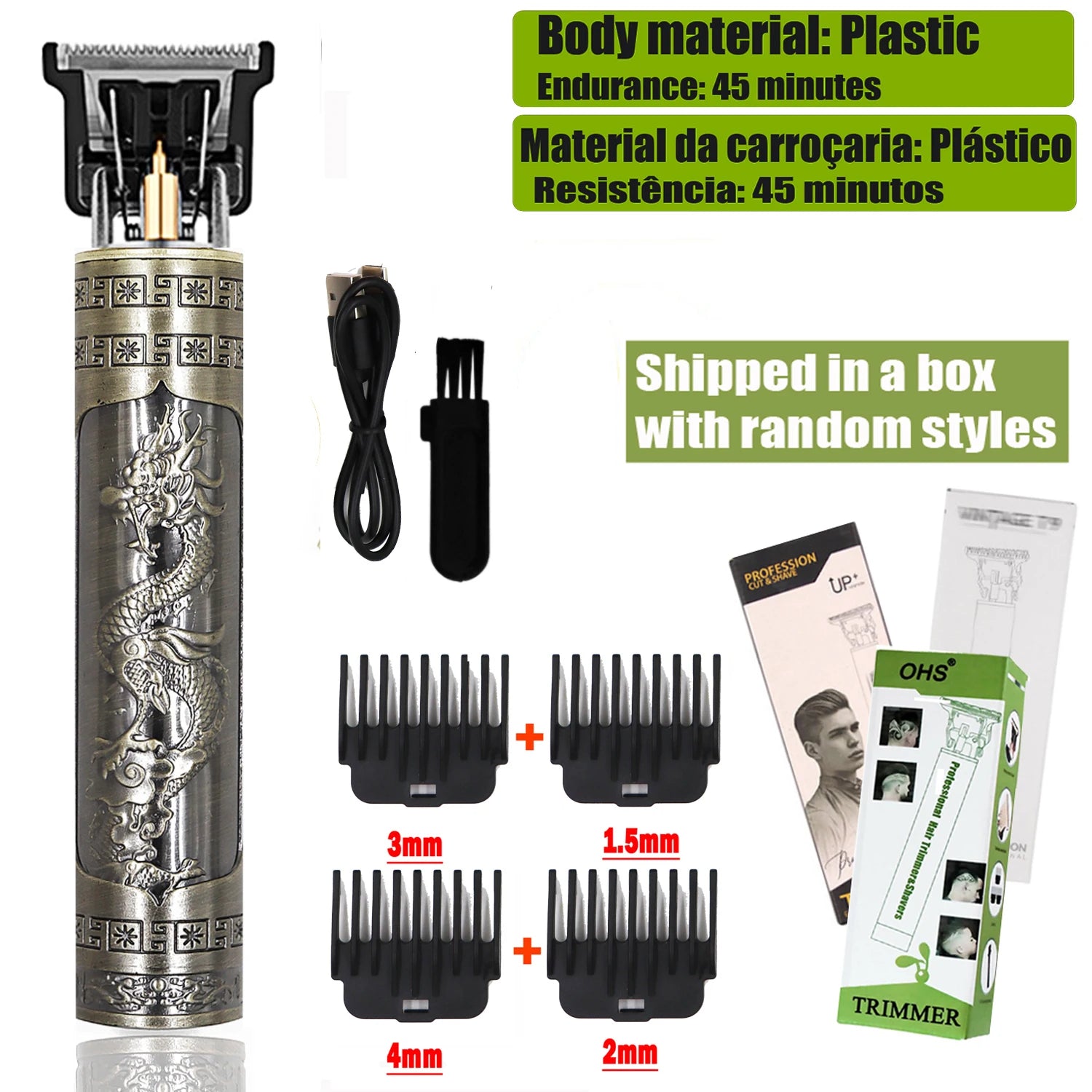 T9 Rechargeable Hair Clipper – 0mm Precision Trimmer