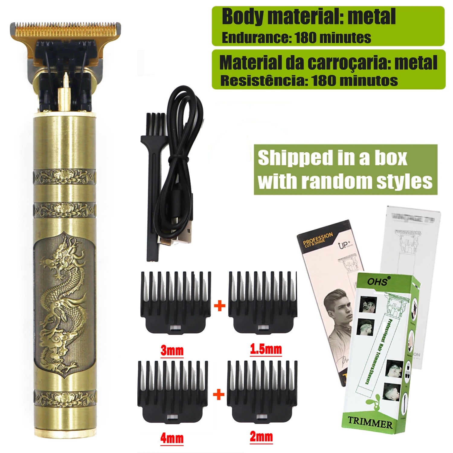 T9 Rechargeable Hair Clipper – 0mm Precision Trimmer