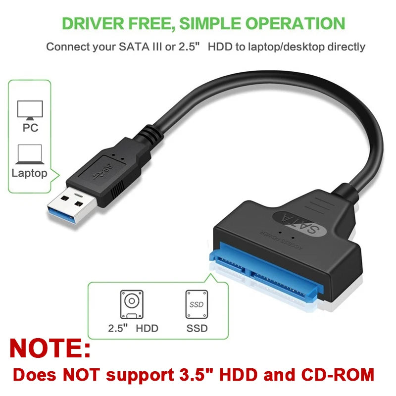 SATA to USB 3.0 Adapter Cable – 2.5" HDD/SSD Cable