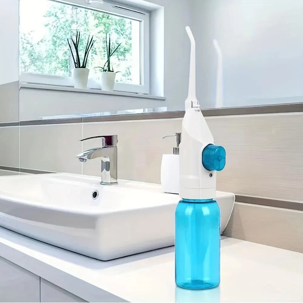 Portable Oral Irrigator – Manual High-Pressure Water Flosser