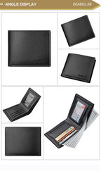 Men's Slim PU Leather Bifold Wallet