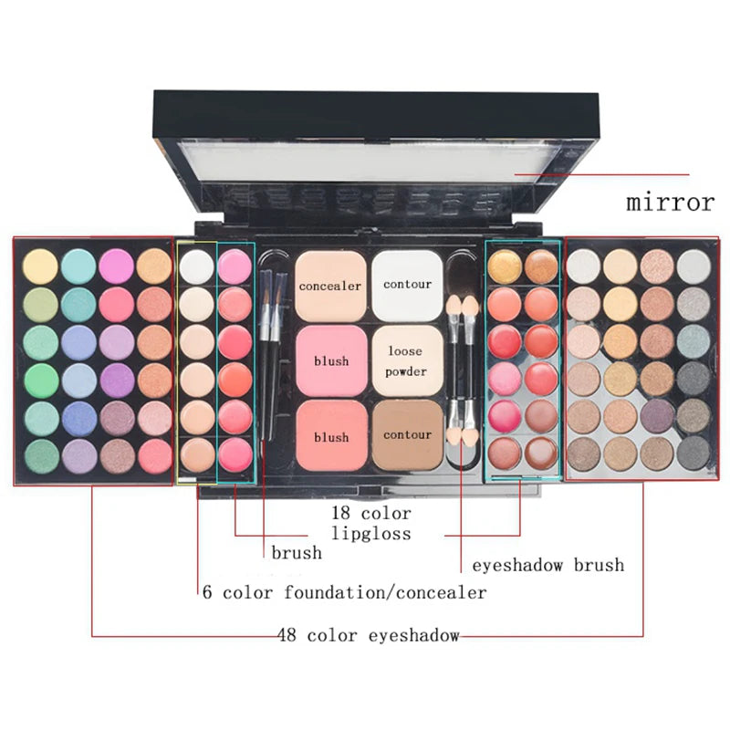 Glitter & Matte Eyeshadow Palette – Long-Lasting Pigment