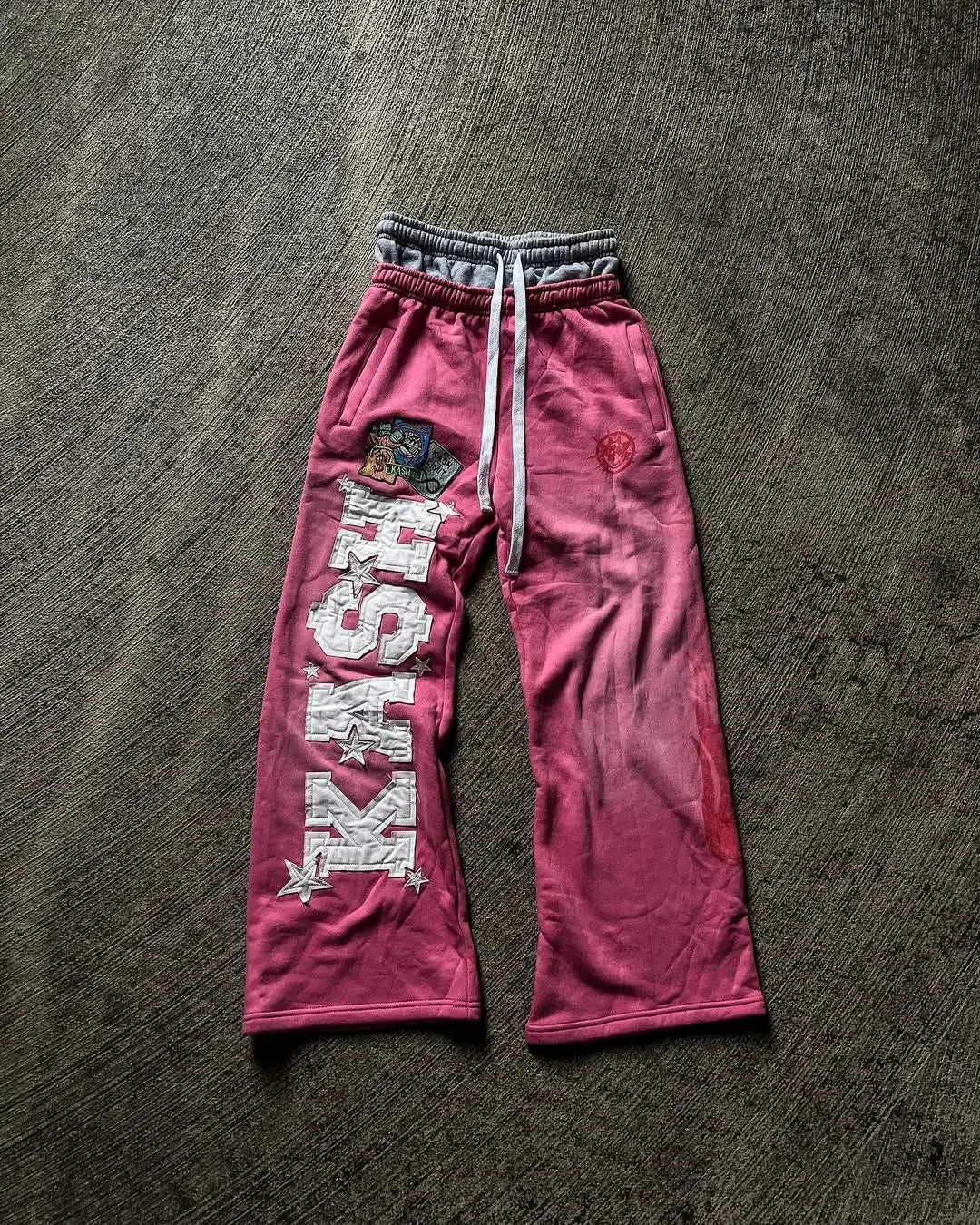 Embroidered Straight-Leg Casual Pants