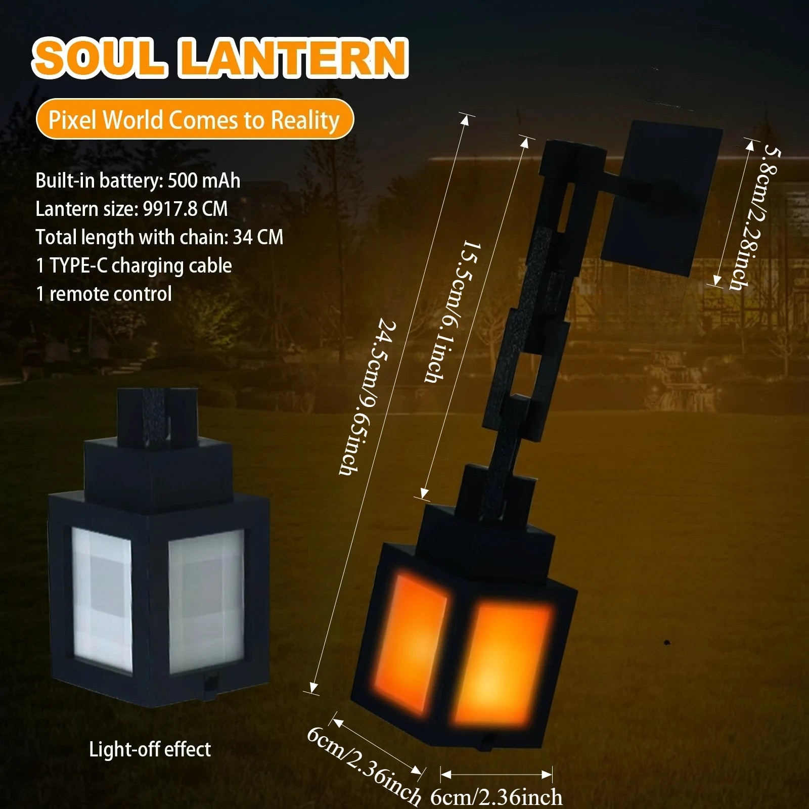 RGB Pixel Night Light Lantern