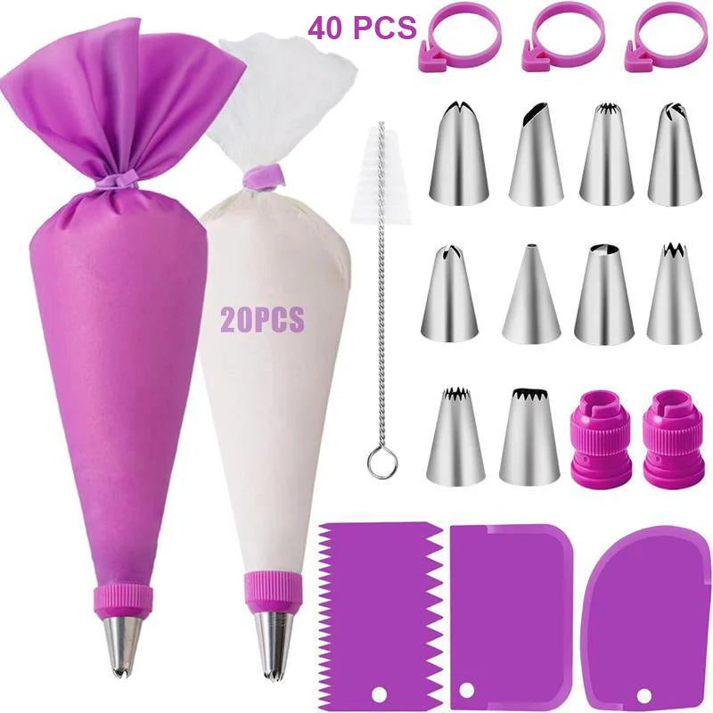 Silicone Piping Bag & Tip Set – Reusable Cake Decorating Kit