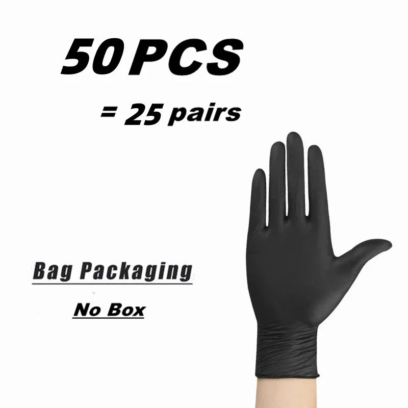 Black Nitrile Disposable Gloves – Latex-Free, Textured Grip