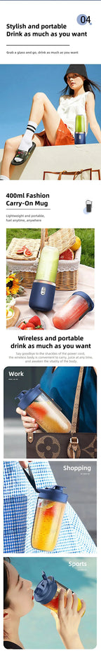 Portable USB Blender Cup – Rechargeable Travel Juicer