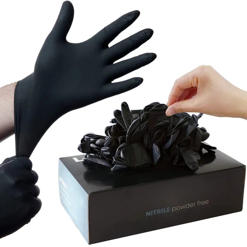 Black Nitrile Disposable Gloves – Latex-Free, Textured Grip
