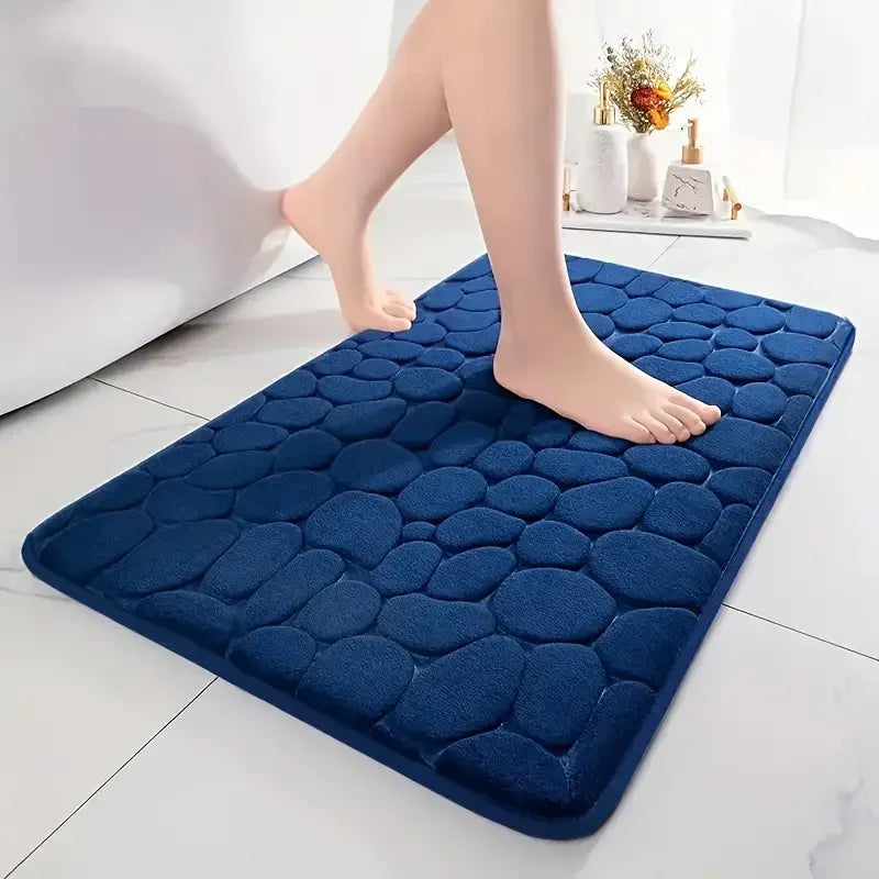 Cobblestone 3D Non-Slip Bath Mat – Absorbent & Machine Washable
