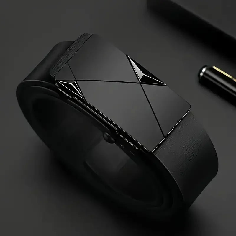 Men's PU Leather Belt with Automatic Buckle