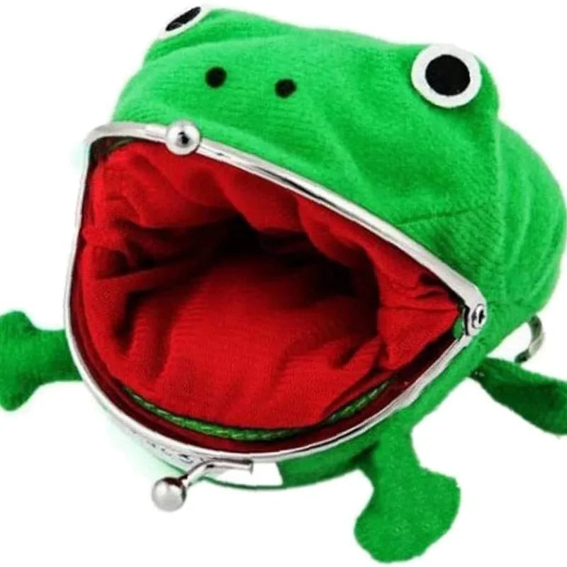 Plush Frog Coin Pouch – Ninja Theme Zip Wallet