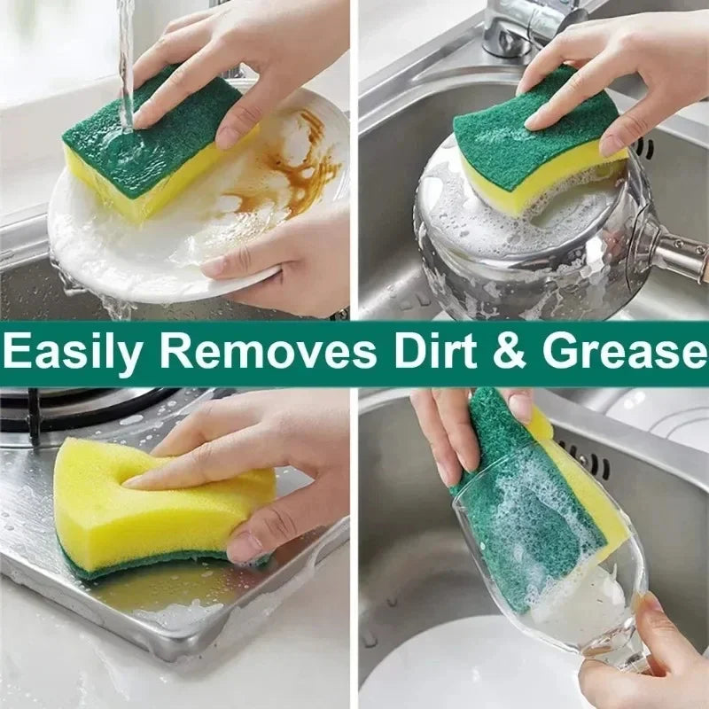 Double-Sided Magic Cleaning Sponge Set – Kitchen Scrub Pads