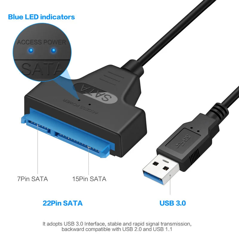 SATA to USB 3.0 Adapter Cable – 2.5" HDD/SSD Cable