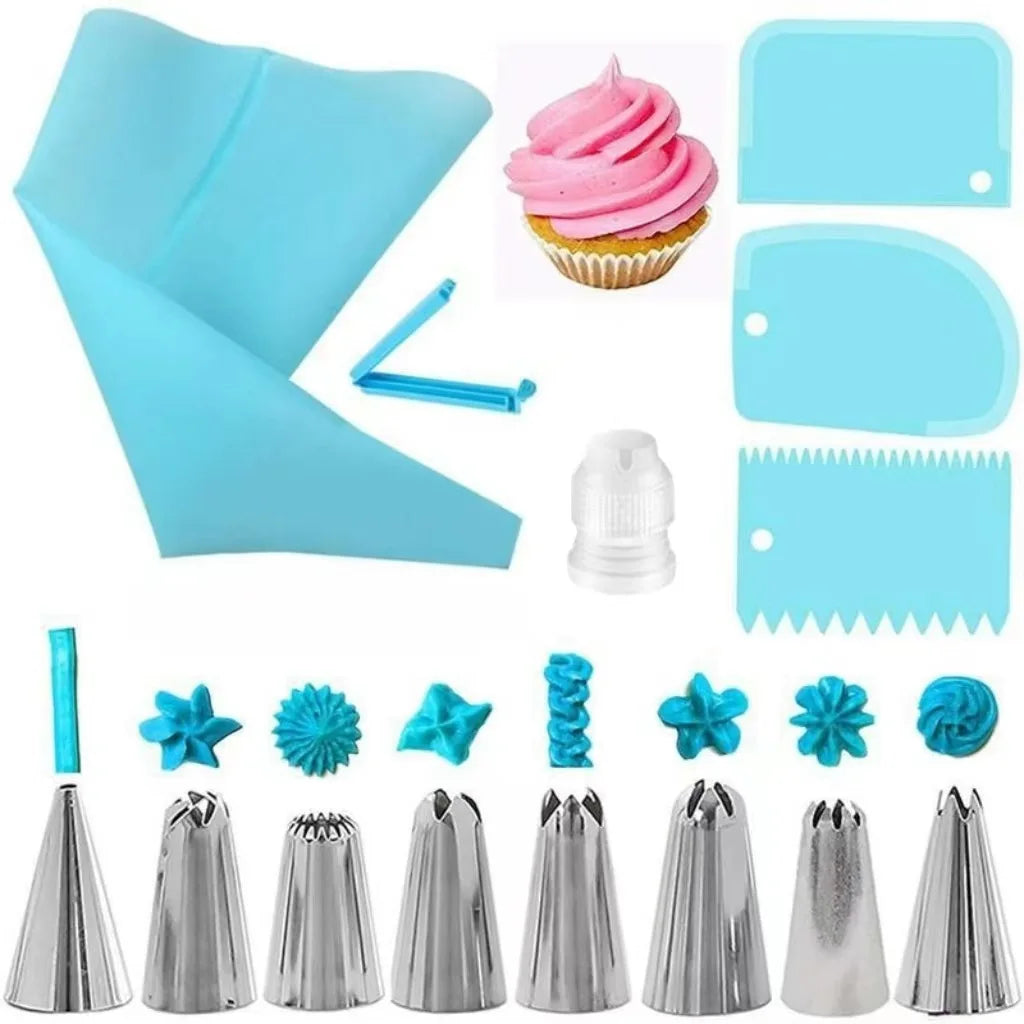 Silicone Piping Bag & Tip Set – Reusable Cake Decorating Kit