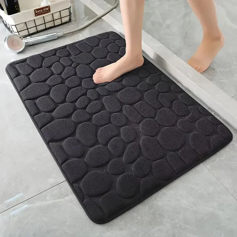 Cobblestone 3D Non-Slip Bath Mat – Absorbent & Machine Washable