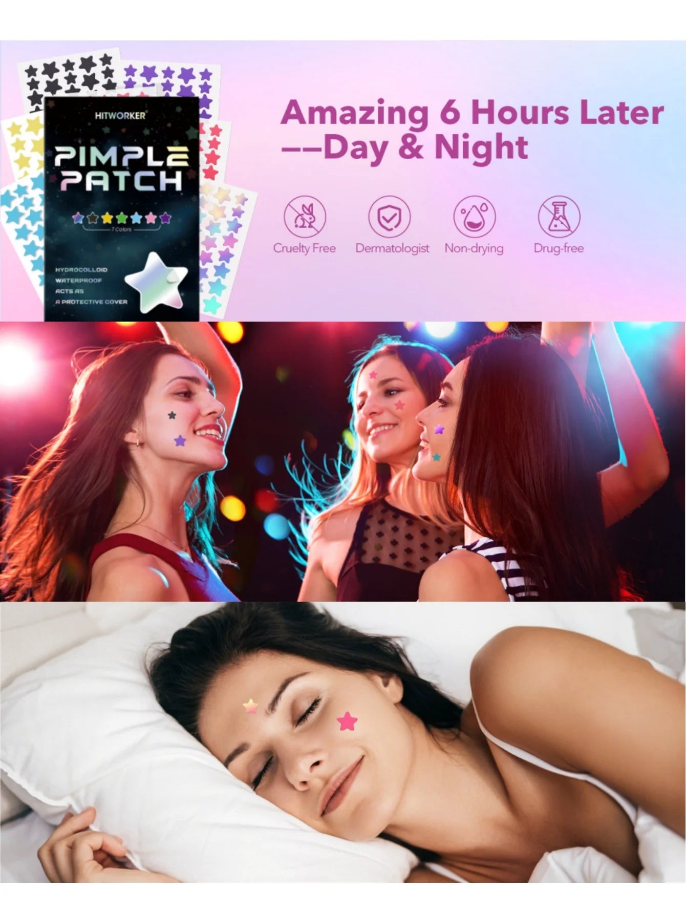 Star-Shape Acne Patches – Gentle Blemish Concealer Dots