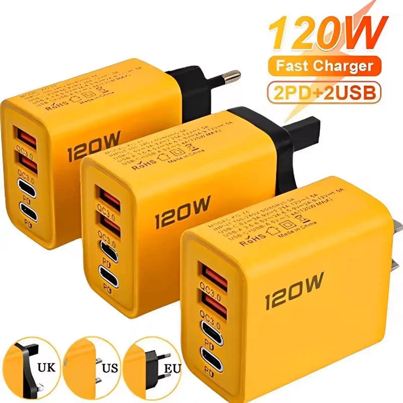 4-Port USB-C Fast Charger – PD Wall Adapter