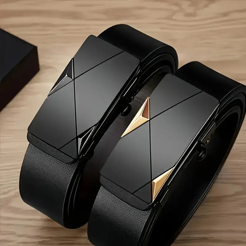 Men's PU Leather Belt with Automatic Buckle
