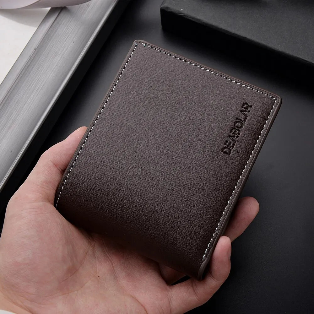 Men's Slim PU Leather Bifold Wallet
