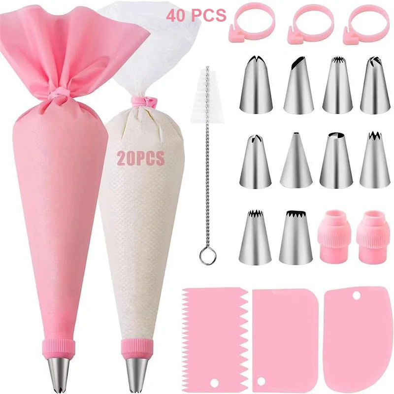 Silicone Piping Bag & Tip Set – Reusable Cake Decorating Kit