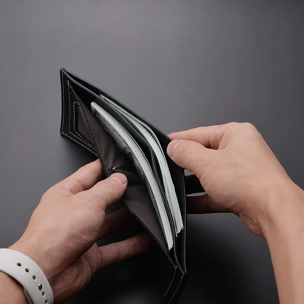 Men's Slim PU Leather Bifold Wallet