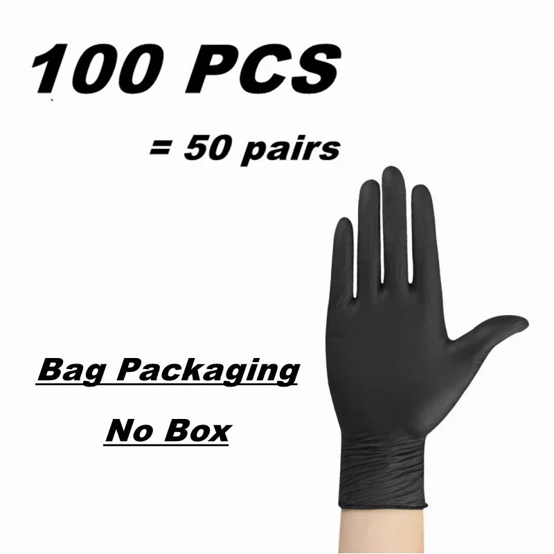 Black Nitrile Disposable Gloves – Latex-Free, Textured Grip