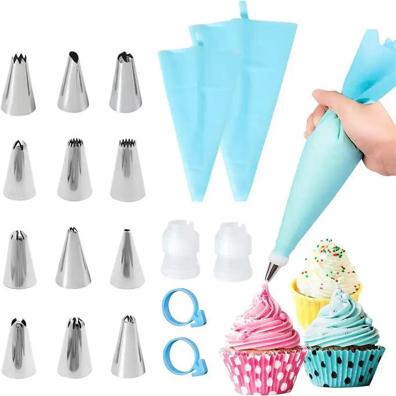 Silicone Piping Bag & Tip Set – Reusable Cake Decorating Kit