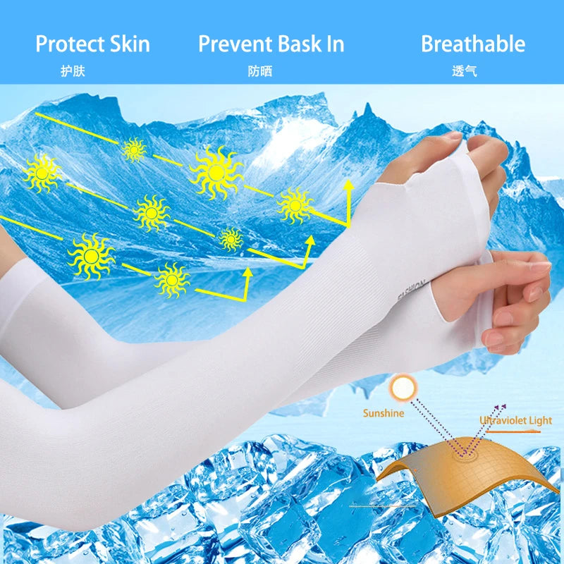 UV Protection Arm Sleeves – Cooling Sun Cover for Cycling & Driving