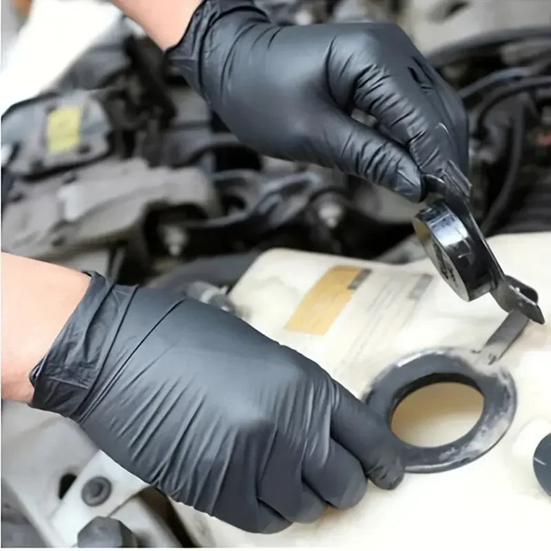 Black Nitrile Disposable Gloves – Latex-Free, Textured Grip